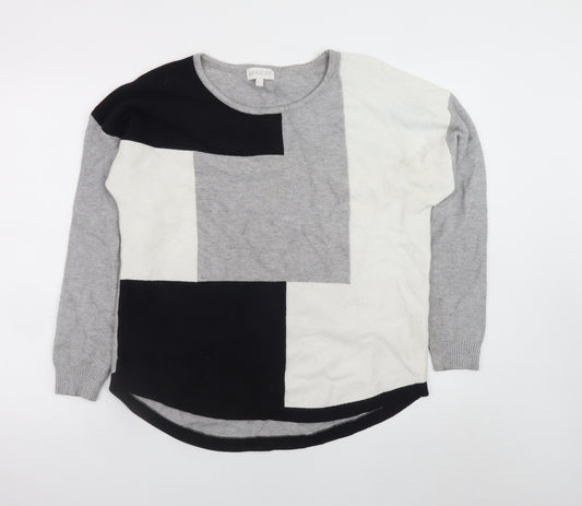 Apricot Women Grey Geometric Knit Pullover Jumper Size 14