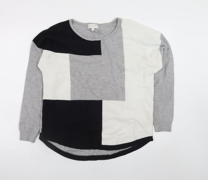 Apricot Women Grey Geometric Knit Pullover Jumper Size 14