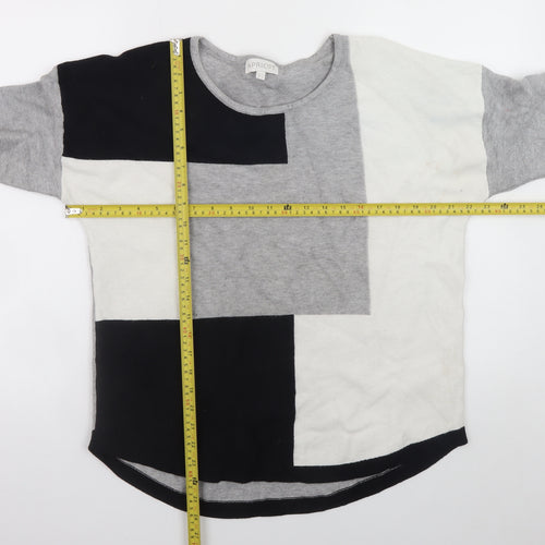 Apricot Women Grey Geometric Knit Pullover Jumper Size 14