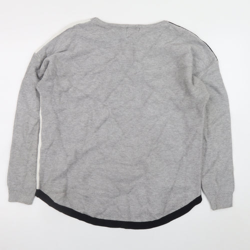 Apricot Women Grey Geometric Knit Pullover Jumper Size 14