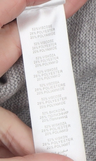 Apricot Women Grey Geometric Knit Pullover Jumper Size 14