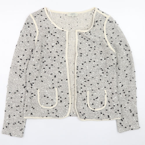 Papaya Weekend Women White Size 14 Open Knit Cotton Blend Blazer