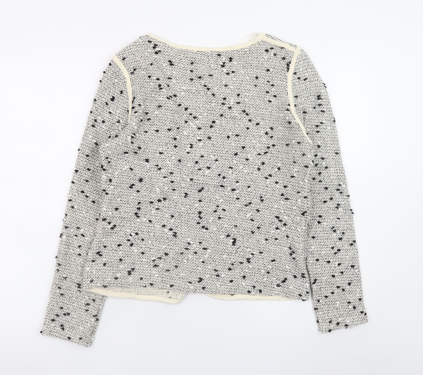 Papaya Weekend Women White Size 14 Open Knit Cotton Blend Blazer