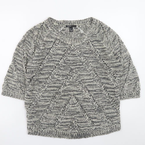 Mango Women’s Grey Chunky Knit Pullover Jumper Size 10