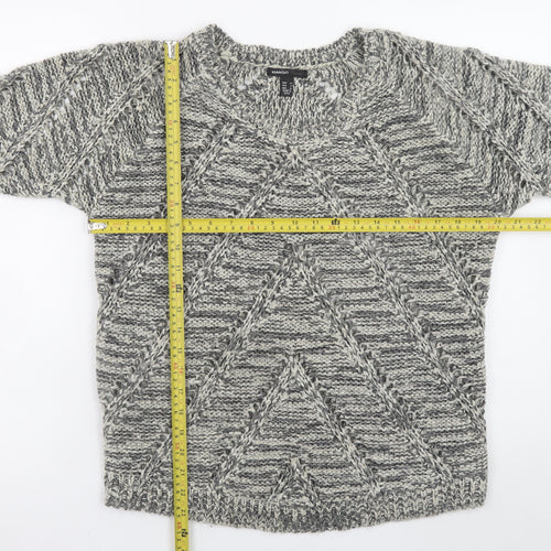 Mango Women’s Grey Chunky Knit Pullover Jumper Size 10