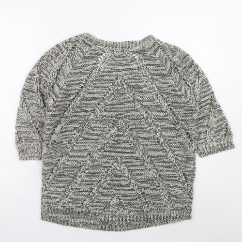 Mango Women’s Grey Chunky Knit Pullover Jumper Size 10
