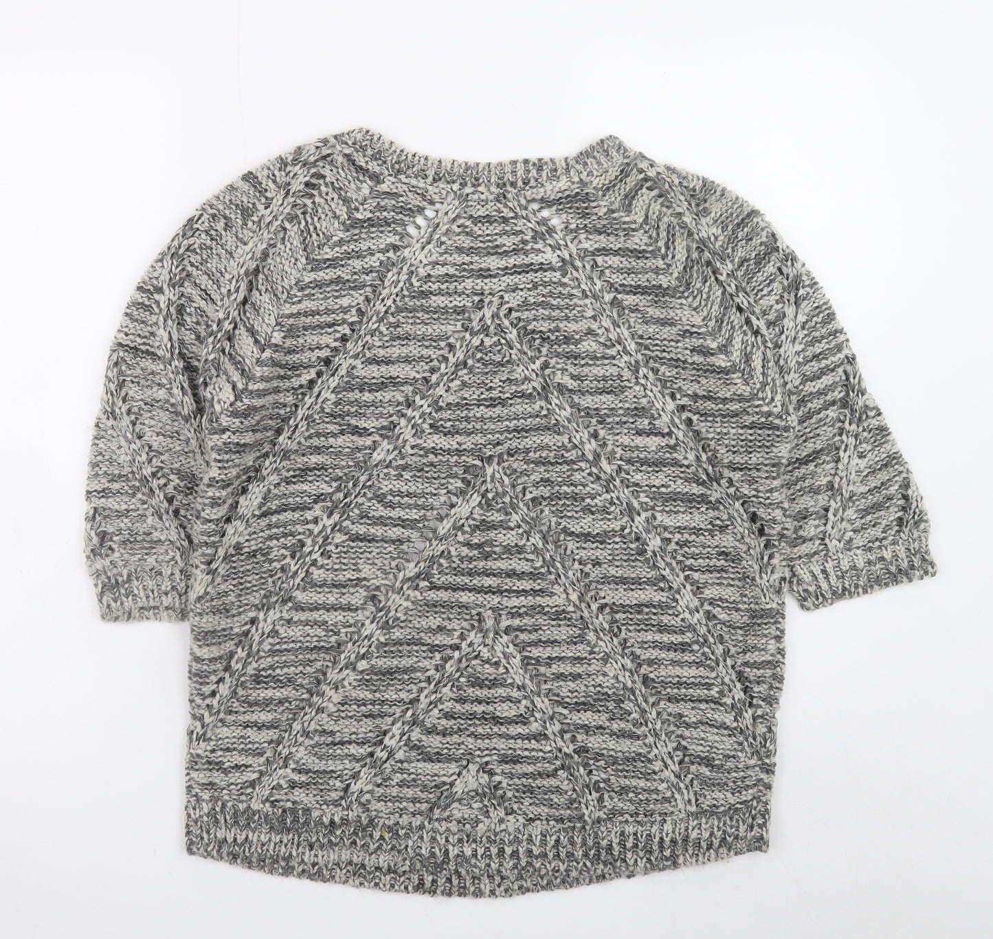 Mango Women’s Grey Chunky Knit Pullover Jumper Size 10