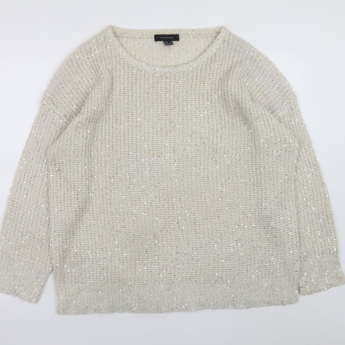 Atmosphere Women Ivory Sequin Knit Jumper Size 20