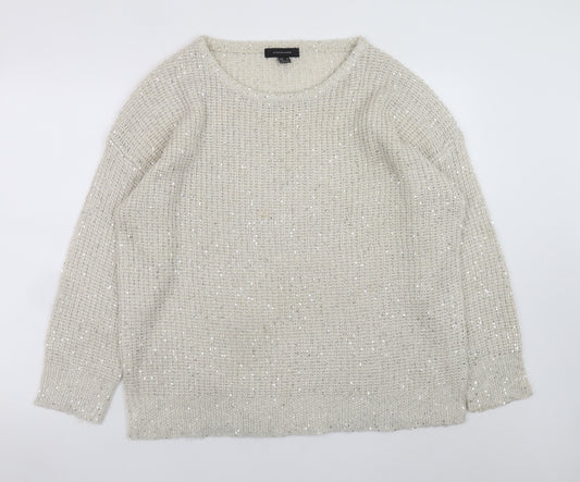 Atmosphere Women Ivory Sequin Knit Jumper Size 20