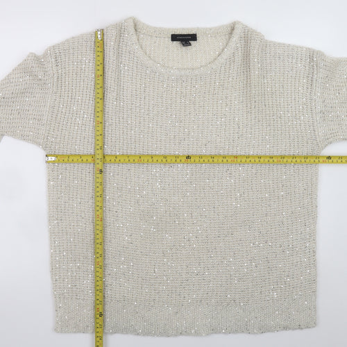 Atmosphere Women Ivory Sequin Knit Jumper Size 20