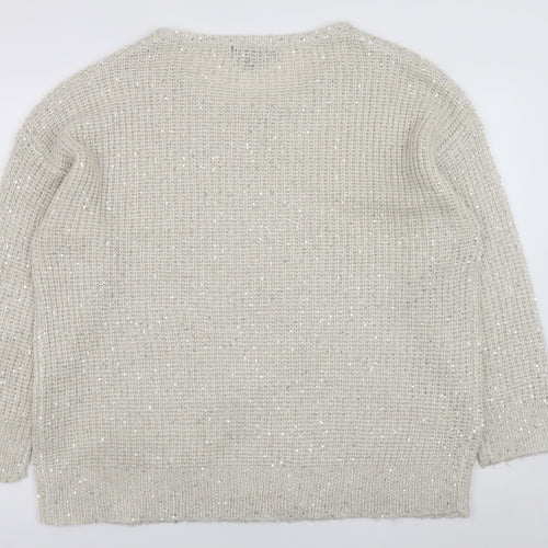 Atmosphere Women Ivory Sequin Knit Jumper Size 20