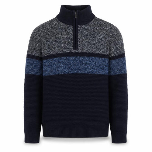 Nutmeg Men Blue Small 1/2 Zip High Neck Acrylic Knit Jumper