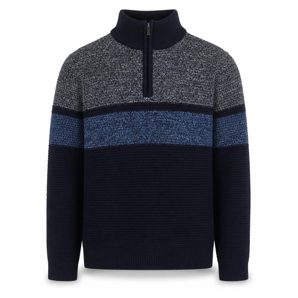 Nutmeg Men Blue Small 1/2 Zip High Neck Acrylic Knit Jumper