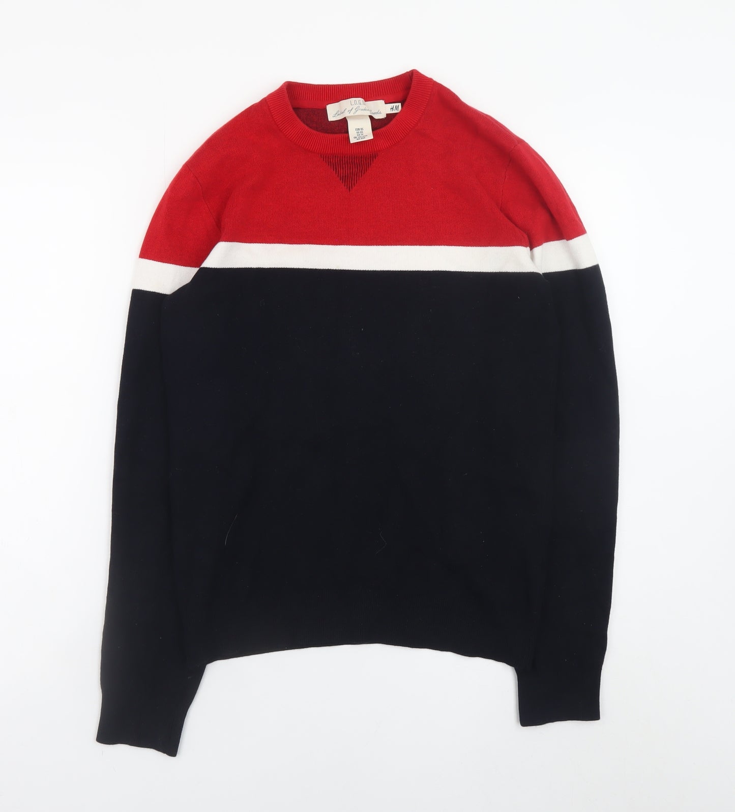H&M L.O.G.G. Men’s Multicoloured Cotton Crew Neck Jumper XS
