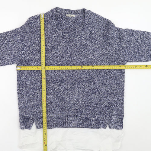 Tu Women Blue Size 14 Cotton Knit Pullover Jumper