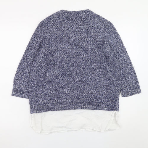 Tu Women Blue Size 14 Cotton Knit Pullover Jumper