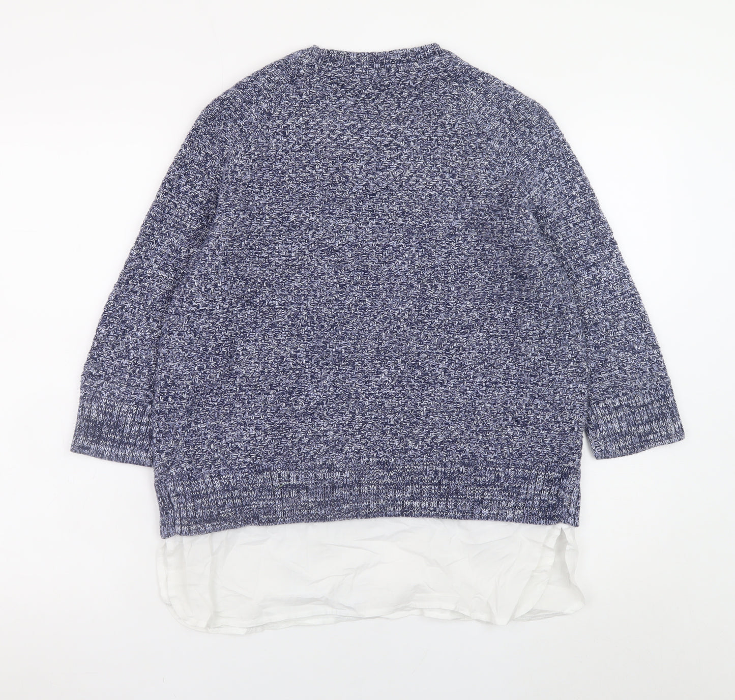 Tu Women Blue Size 14 Cotton Knit Pullover Jumper