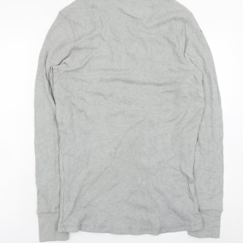Tommy Hilfiger Men's Grey Long Sleeve Cotton Crew Neck T-Shirt Size S