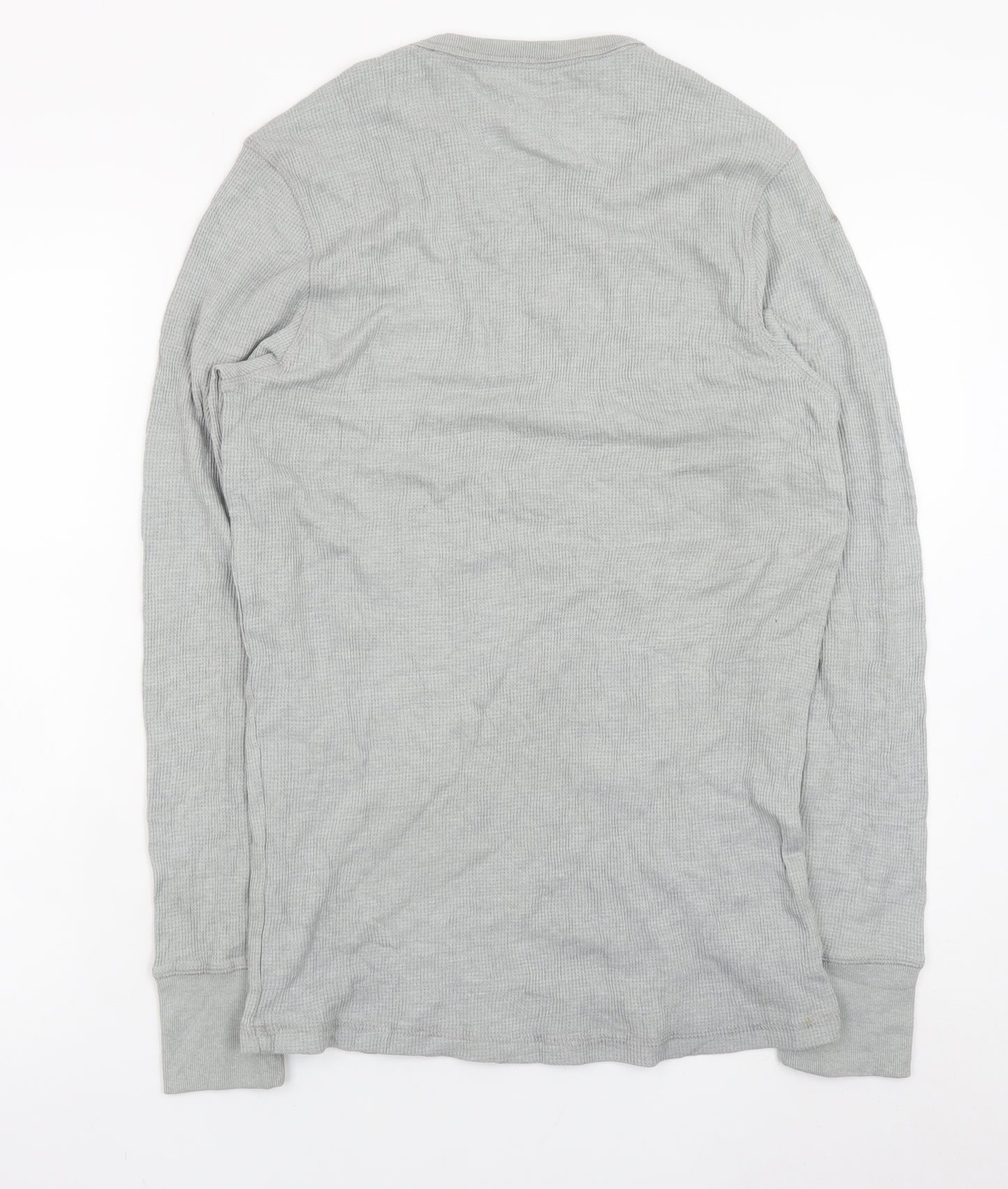 Tommy Hilfiger Men's Grey Long Sleeve Cotton Crew Neck T-Shirt Size S