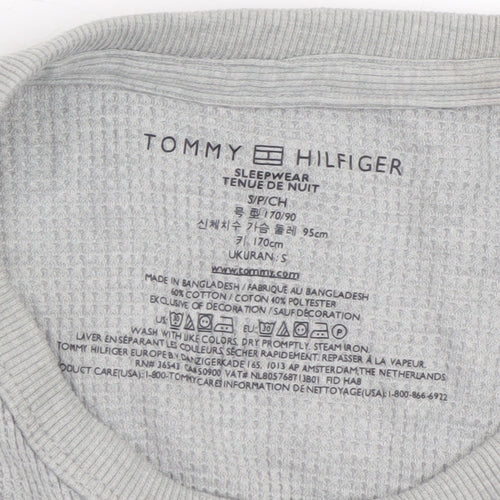 Tommy Hilfiger Men's Grey Long Sleeve Cotton Crew Neck T-Shirt Size S