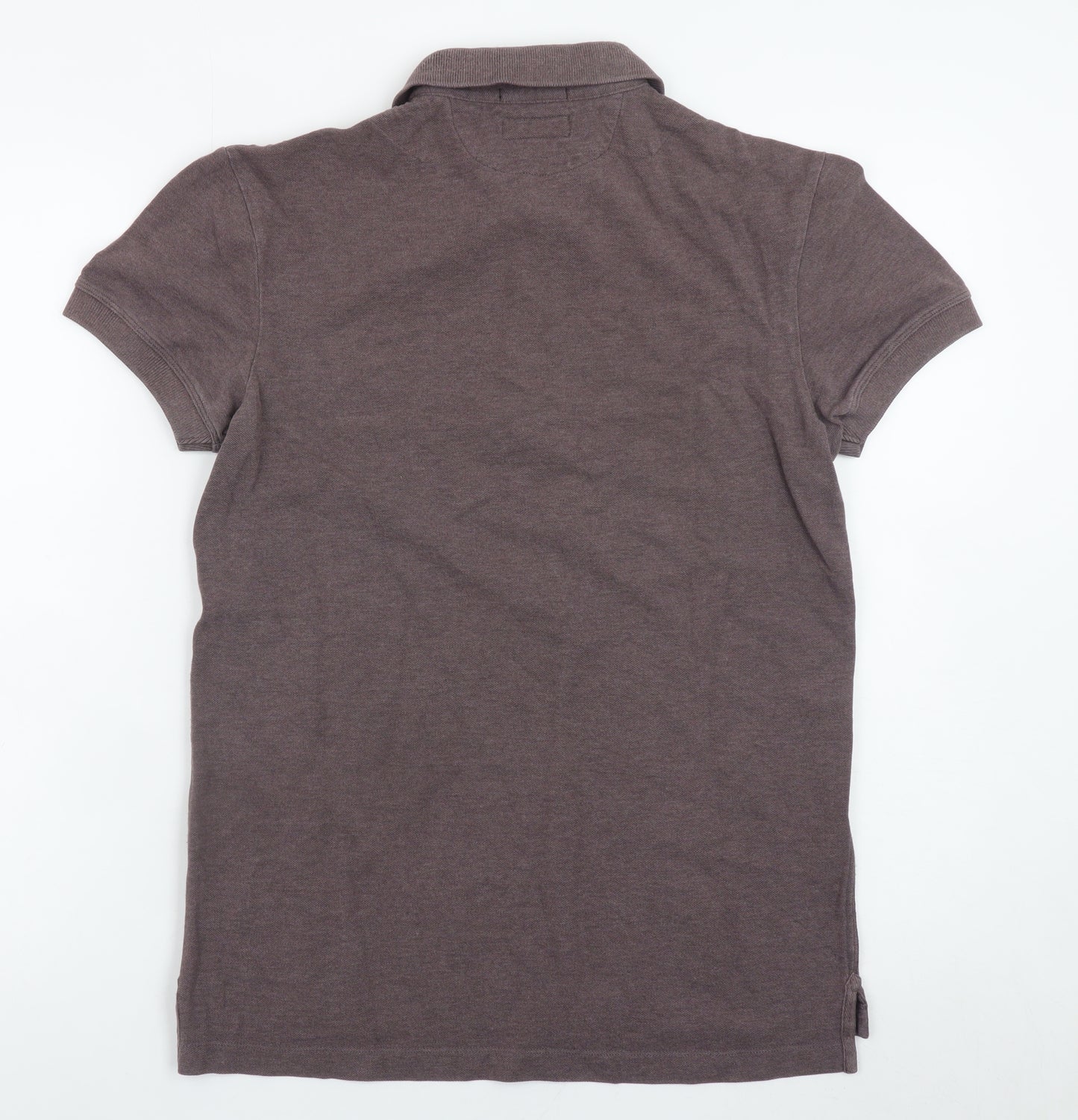 AllSaints Men's Brown Slim Fit Cotton Polo Shirt Size S