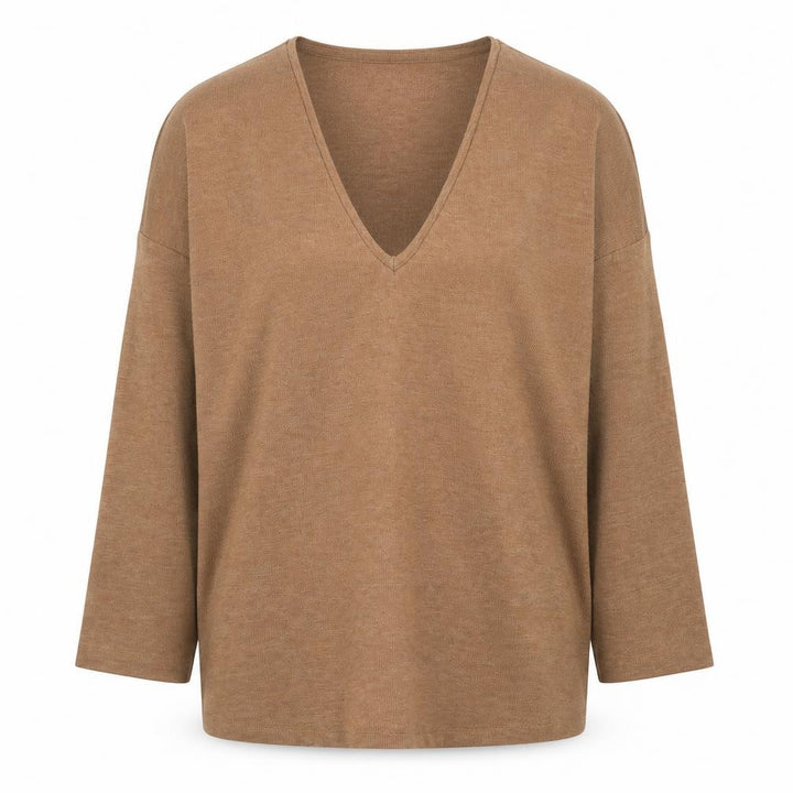 Mango Women’s Beige V-Neck Knit Jumper XS Relaxed Fit