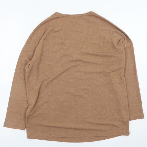 Mango Women’s Beige V-Neck Knit Jumper XS Relaxed Fit