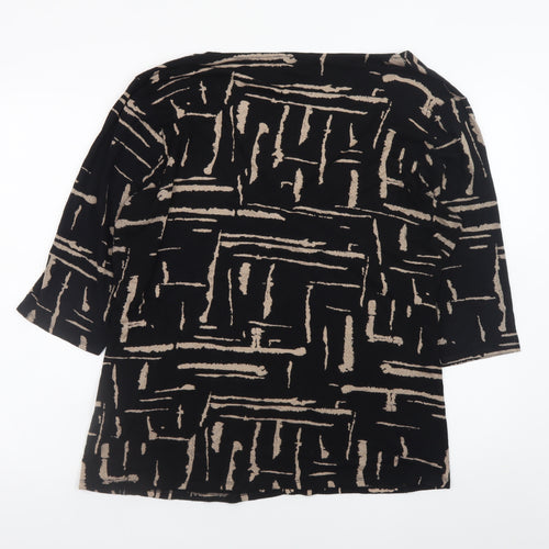 M&Co Women’s Black Geometric Viscose Tunic Blouse Size 26/28