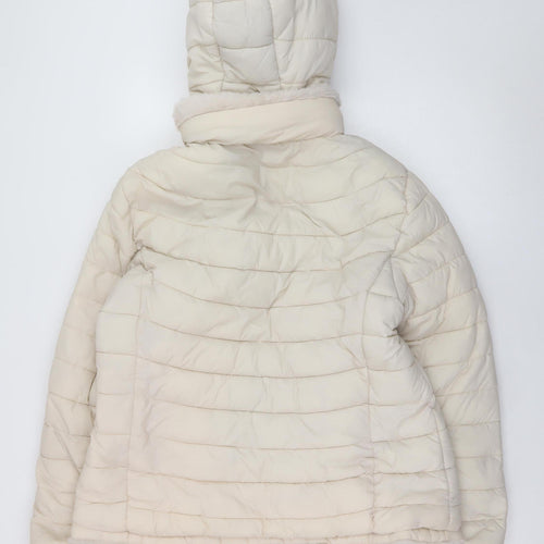 Giada Pelin Fashion Womens Ivory L Quilted Puffer Jacket