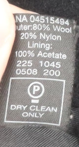 George Women's Black Wool Blend Pea Coat Size Small Double-Breasted