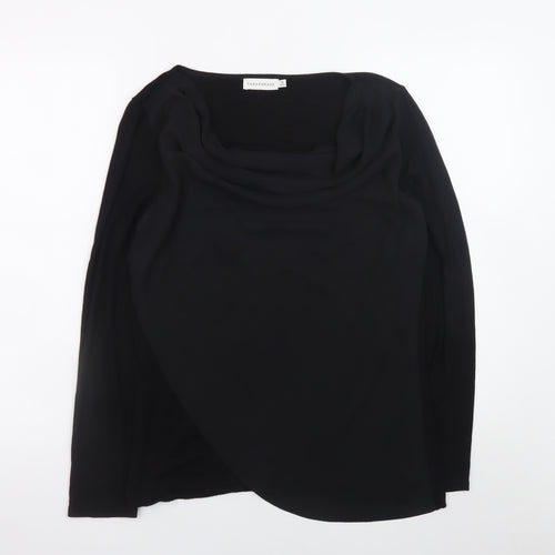Paraphrase Women's Black Cowl Neck Long Sleeve Wrap Blouse Size 12