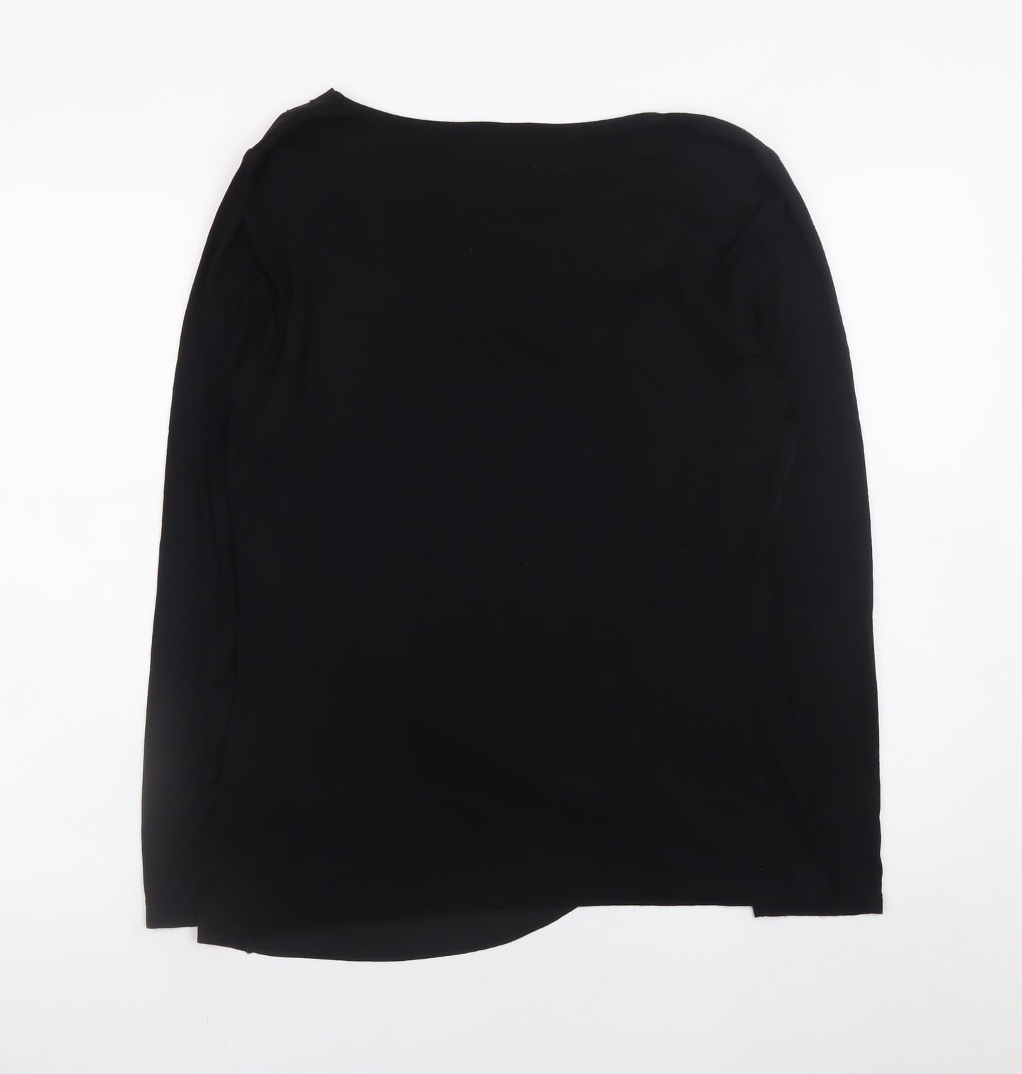 Paraphrase Women's Black Cowl Neck Long Sleeve Wrap Blouse Size 12