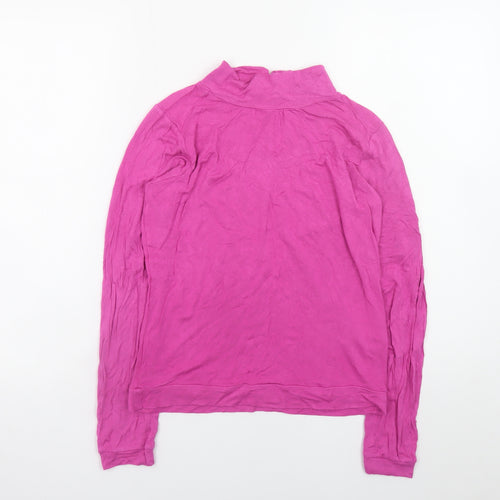 Red Herring Women’s Pink Long Sleeve Mock Neck Top Size 14 Viscose Blend