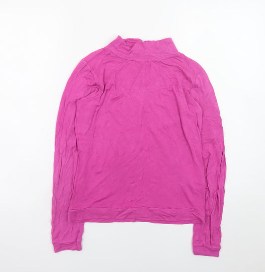 Red Herring Women’s Pink Long Sleeve Mock Neck Top Size 14 Viscose Blend