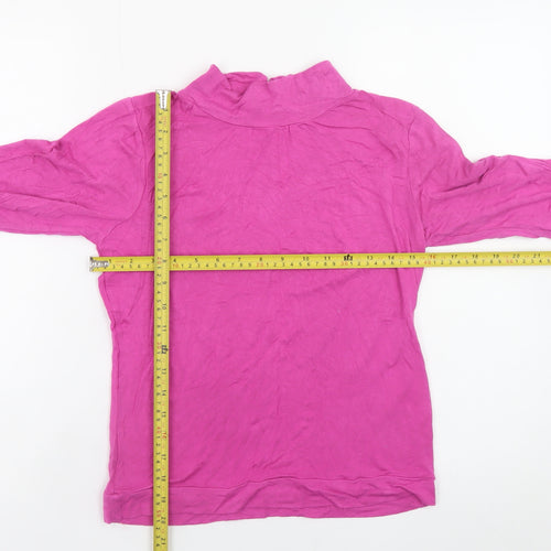 Red Herring Women’s Pink Long Sleeve Mock Neck Top Size 14 Viscose Blend