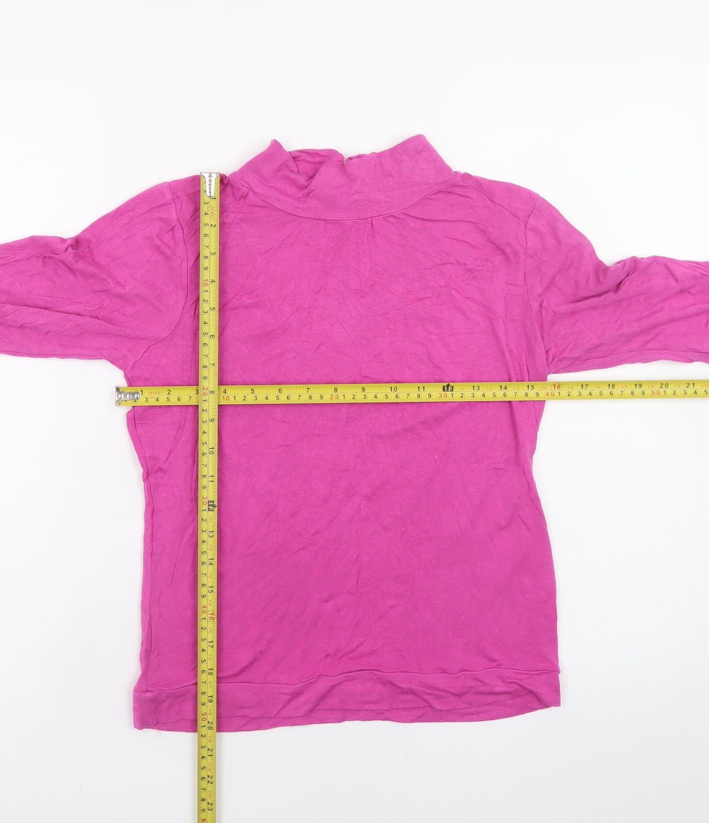Red Herring Women’s Pink Long Sleeve Mock Neck Top Size 14 Viscose Blend