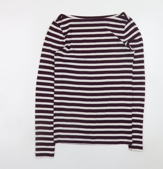 GAP Womens Multicoloured Striped Boat Neck Long Sleeve T-Shirt S
