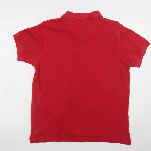 Pierre Cardin Men's Red Cotton Short Sleeve Polo Shirt L Regular Fit