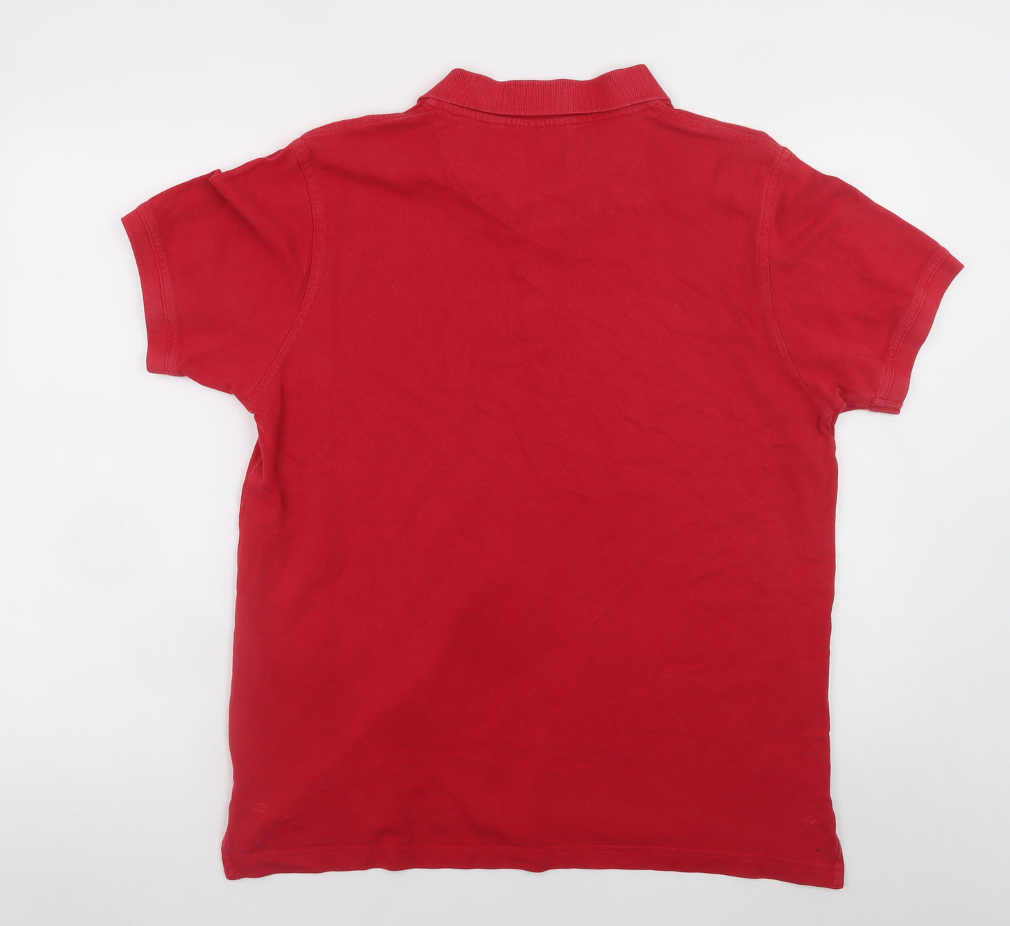 Pierre Cardin Men's Red Cotton Short Sleeve Polo Shirt L Regular Fit