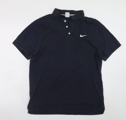 Nike Men's Black XL Cotton Short Sleeve Polo Shirt