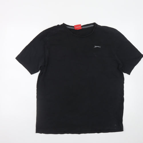 Slazenger Men's Black Crew Neck L Lightweight Cotton T-Shirt