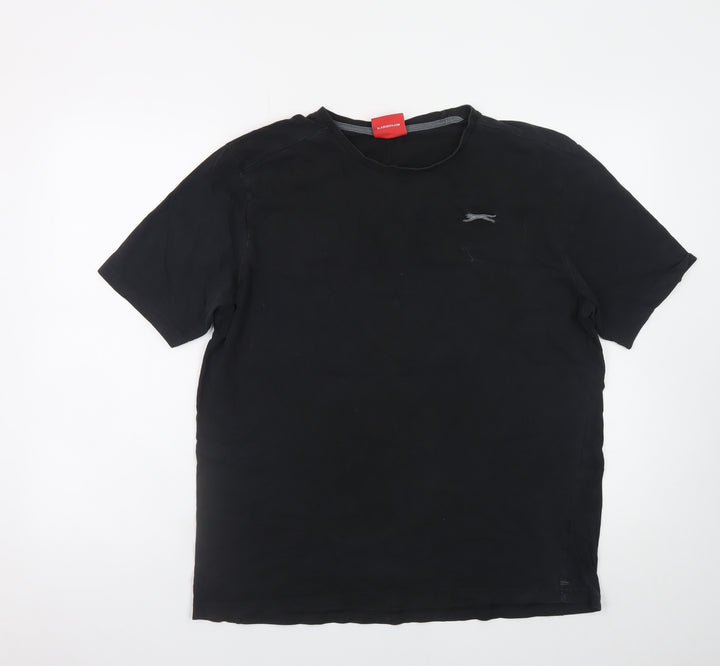Slazenger Men's Black Crew Neck L Lightweight Cotton T-Shirt