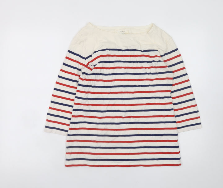 Seasalt Women’s Multicoloured Striped Sailor Top Size 8 Cotton