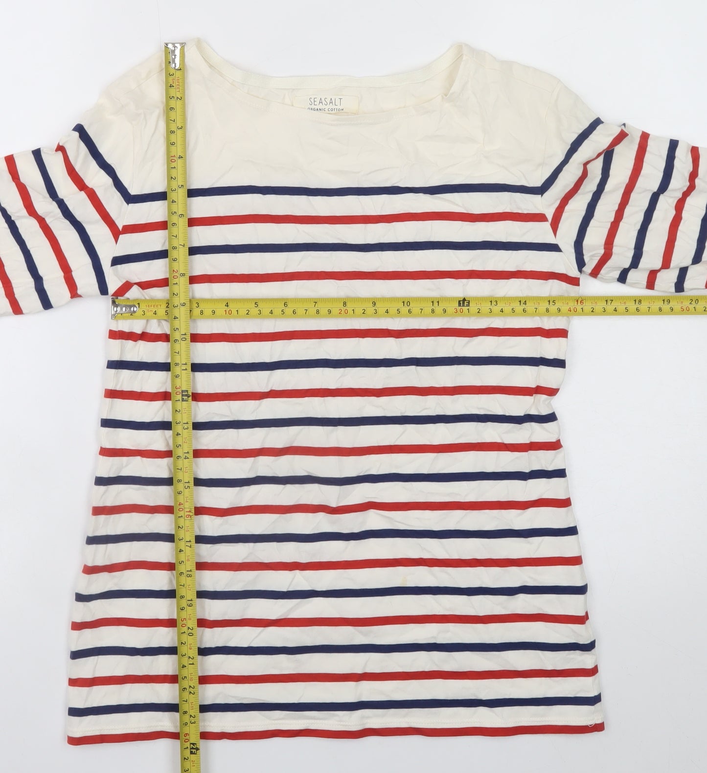 Seasalt Women’s Multicoloured Striped Sailor Top Size 8 Cotton