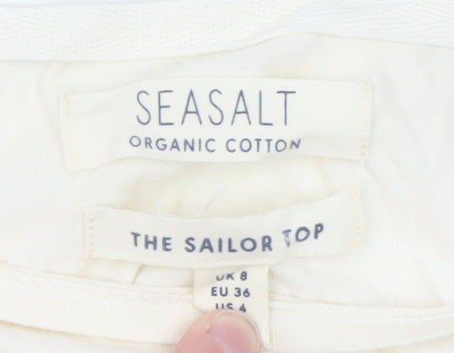 Seasalt Women’s Multicoloured Striped Sailor Top Size 8 Cotton