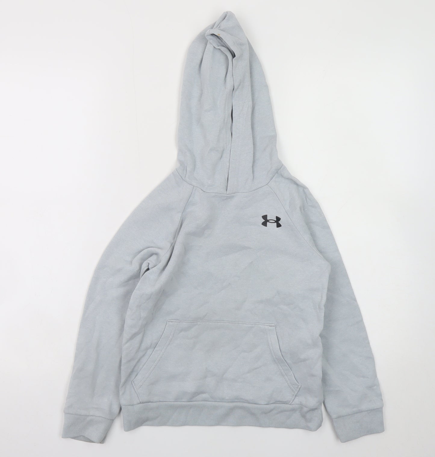 Under Armour Boys Grey Pullover Hoodie YSM 7-8 Years Fleece Sportswear