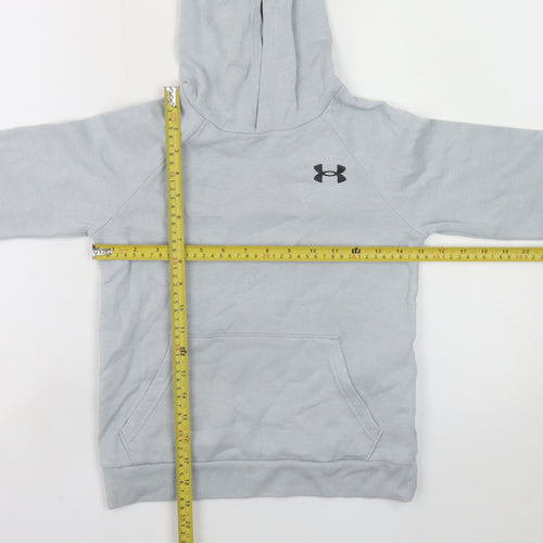 Under Armour Boys Grey Pullover Hoodie YSM 7-8 Years Fleece Sportswear