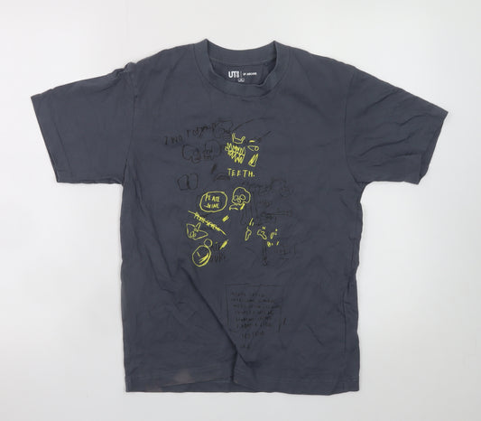 Uniqlo UT Archive Men's Grey Graphic Print Short Sleeve Cotton T-Shirt XS