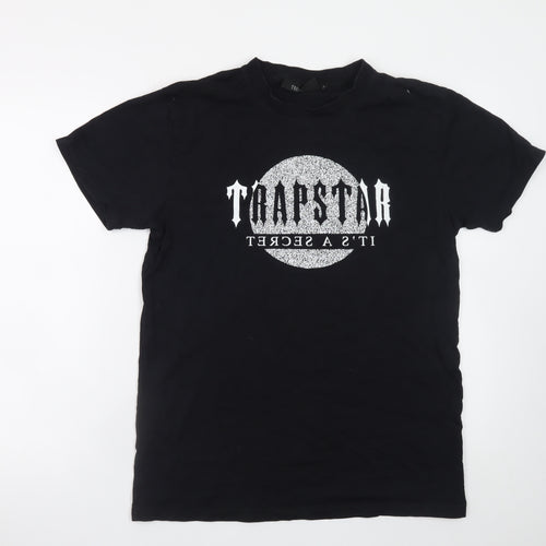 Trapstar Men's Black Graphic Logo Crew Neck T-Shirt M