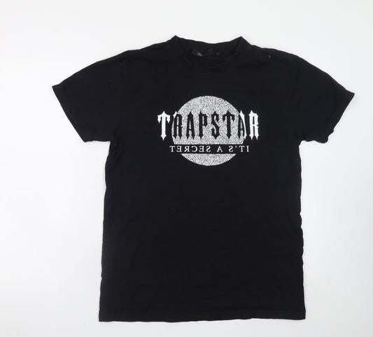 Trapstar Men's Black Graphic Logo Crew Neck T-Shirt M